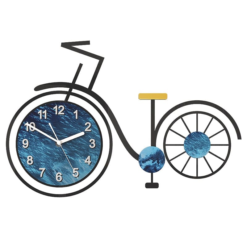 Fait main Style Vintage Métal Vélo Horloge Vélo muet Tableau Horloge Pour Décoration Maison 