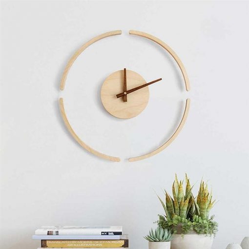 Horloge murale en bois design et minimaliste