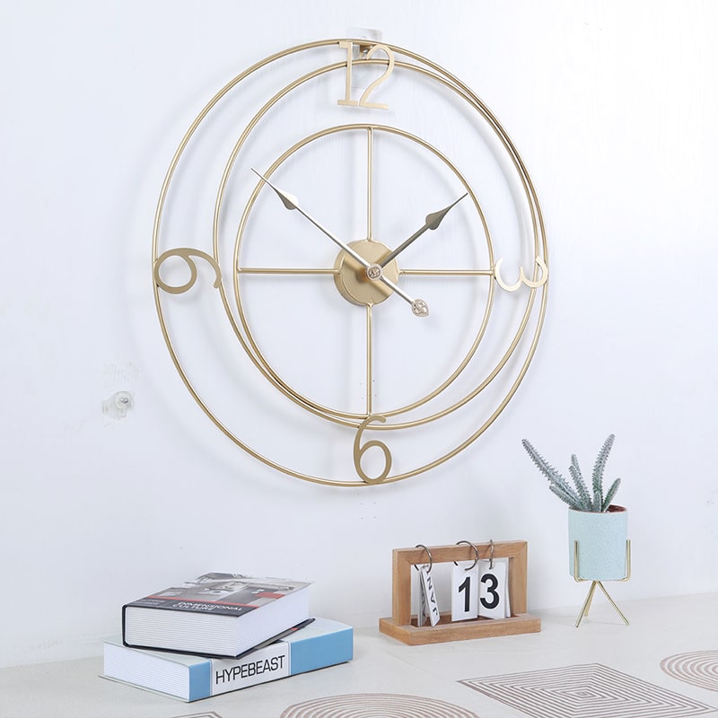 Size : 40cm 60 cm horloge en fer forgé blanc européen de la mode atmosphère romaine salon décoré horloge muet. 