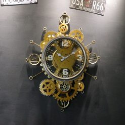 Horloge en métal au style rétro et industriel
